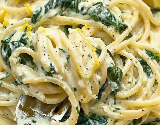 Zesty Lemon Ricotta and Spinach Pasta