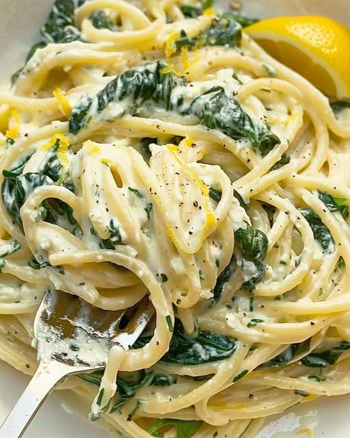 Zesty Lemon Ricotta and Spinach Pasta